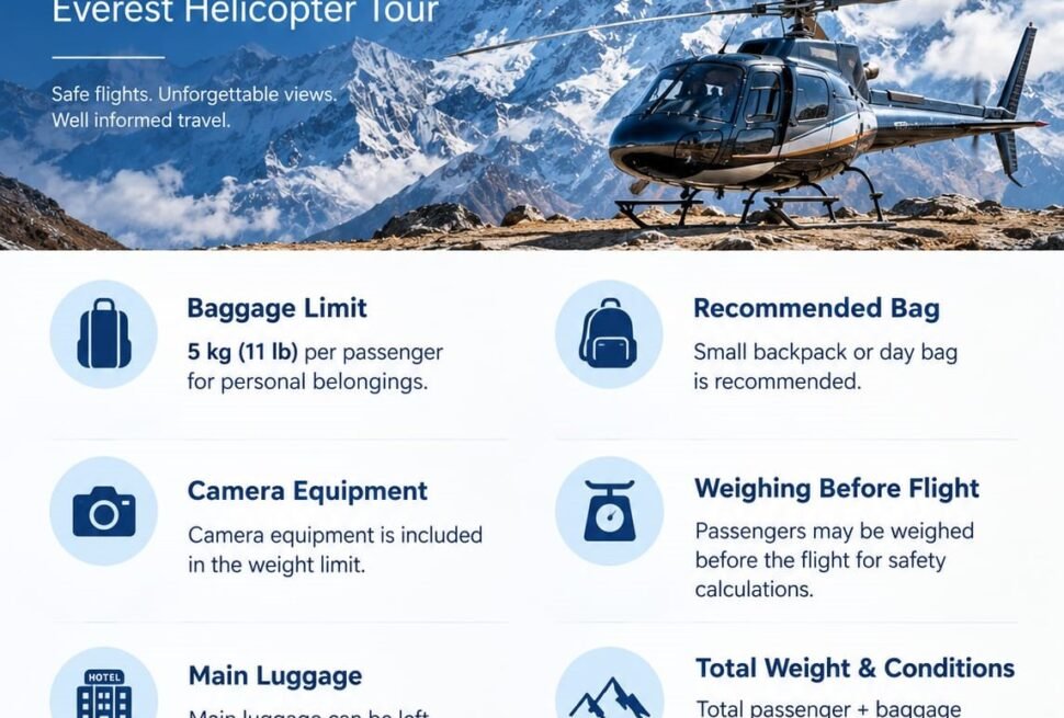 Weight Limits and Baggage Rules on the Everest Helicopter Tour